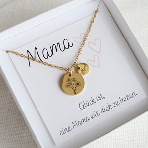 Geburtsblumenstrauß personalisierbar, Familienkette, Muttertagsgeschenk, Geschenk Mama, personalisiertes Weihnachtsgeschenk Bild 1