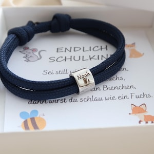 Bracelet with engraving - name bracelet - sailing rope bracelet - gift - school enrollment - baptism - communion - confirmation
