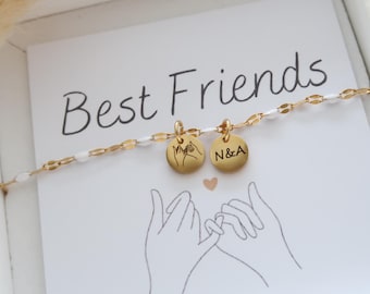 Engraved bracelet - name bracelet - personalized enamel bracelet - gift for best friend - gift for mom