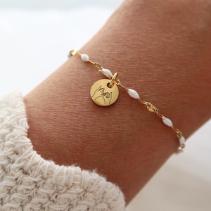 Armband mit Gravur - Namensarmband - personalisiertes Armband Emaille - Geschenk beste Freundin - Geschenk Mama