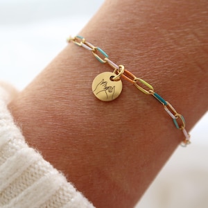 Bracelet with engraving - name bracelet - personalized bracelet enamel - gift for best friend - gift for mom