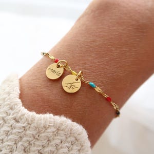 Bracelet with engraving - name bracelet - personalized bracelet enamel - gift for best friend - gift for mom