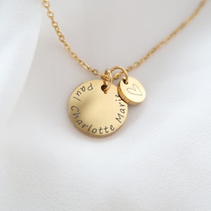 Personalisierte Kette mit Namensgravur - Edelstahl in Silber oder 18K vergoldet - Muttertagsgeschenk- personalisiertes Weihnachtsgeschenk
