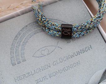 Engraved bracelet - Name bracelet - Sailing rope bracelet - Gift - Baptism - Communion - Confirmation