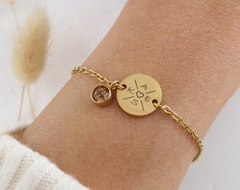 Personalized bracelet - birthstone bracelet - name bracelet - bracelet with engraving - personalized gift