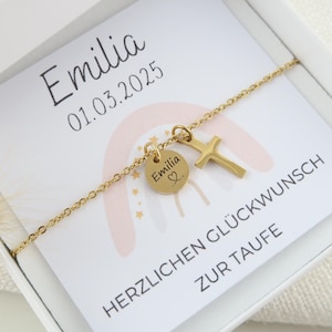 Gepersonaliseerde armband - gegraveerde armband - naamarmband - cadeau - doop - communie - vormsel - gepersonaliseerde wenskaart