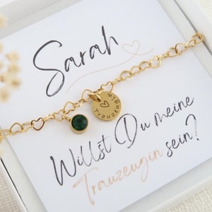 Personalisiertes Armband mit Gravur - Geburtsstein Armband - mit personalisierbarer Grußkarte - personalisiertes Geschenk - Trauzeugin