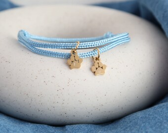 Bracciale in corda da vela personalizzato con pendente a zampa, incisione desiderata, braccialetto per cani, regalo personalizzato, regalo di Natale