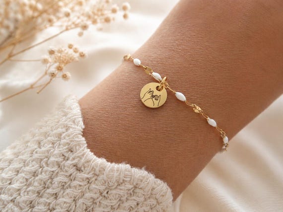 Armband mit Gravur - Namensarmband - personalisiertes Armband Emaille - Geschenk beste Freundin - Geschenk Mama