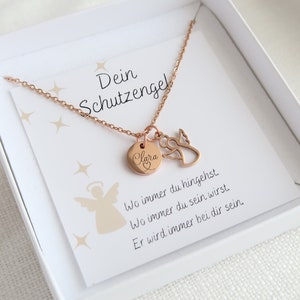 Kette Schutzengel, Wunsch Gravur, Geschenk Einschulung, personalisiertes Geschenk, Glücksbringer, Kommunion, Konfirmation Bild 2