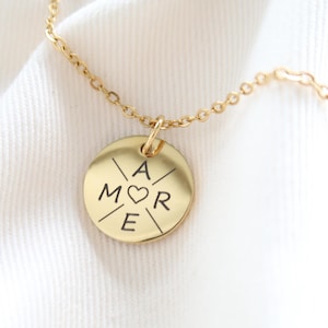 Personalisierte Kette mit Buchstaben - Edelstahl in Silber oder 18K vergoldet - Muttertagsgeschenk- personalisiertes Weihnachtsgeschenk