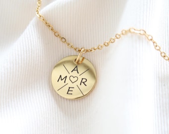 Personalized necklace with letters - stainless steel in silver or 18K gold-plated - Mother's Day gift - personalized Christmas gift