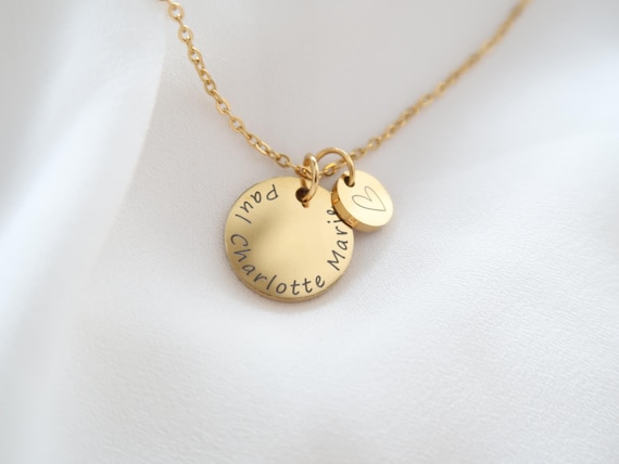 Personalisierte Kette mit Namensgravur - Edelstahl in Silber oder 18K vergoldet - Muttertagsgeschenk- personalisiertes Weihnachtsgeschenk