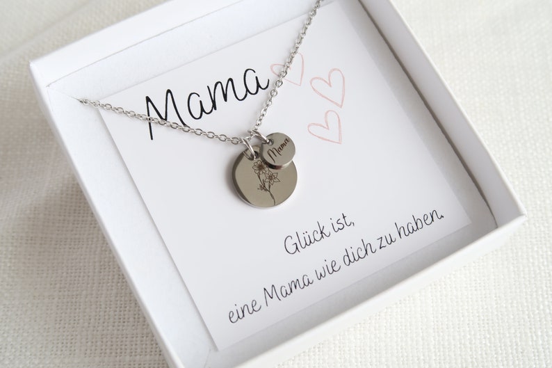 Geburtsblumenstrauß personalisierbar, Familienkette, Muttertagsgeschenk, Geschenk Mama, personalisiertes Weihnachtsgeschenk Bild 2