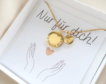 Personalized necklace with name engraving - stainless steel in silver or 18K gold plated - Mother's Day gift - personalized Christmas gift