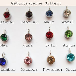 Zusätzlicher Geburtsstein aus Edelstahl, Silber, Gold, Rosegold, extra Anhänger, EveundLyn Bild 5