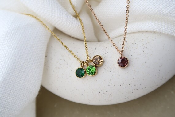 Stainless steel birthstone necklace sale