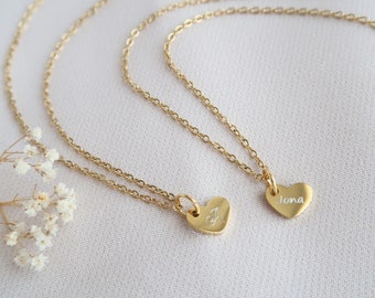 Gepersonaliseerde ketting met hartjeshanger, familieketting, naamketting, bruiloft, Moederdagcadeau, kerstcadeau, diamantgravure