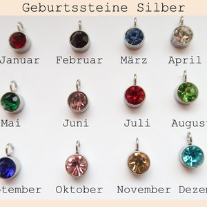 Geburtsblumen Kette personalisierbar mit Geburtsstein - Etsy