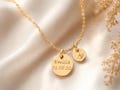 Personalized letter necklace with engraved plate - stainless steel in silver or 18K gold plated - Mother's Day gift - Christmas gift product logo