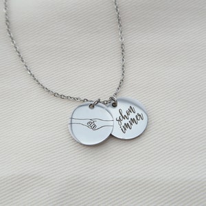 Handzeichen Kette, Hand Gesten Kette, personalisiertes Geschenk Mama, Oma, Patentante, Geschwister, Freundschaftskette, Weihnachtsgeschenk Bild 3