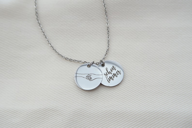 Handzeichen Kette, Hand Gesten Kette, personalisiertes Geschenk Mama, Oma, Patentante, Geschwister, Freundschaftskette, Weihnachtsgeschenk Bild 3