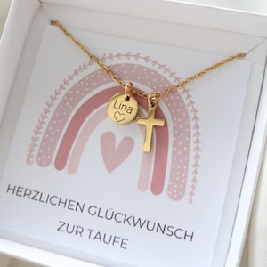 Birthstone necklace - stainless steel chain in gold, silver, rose gold - personalized gift - baptism - communion - confirmation - lucky charm
