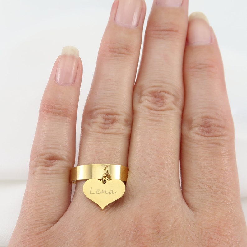 Stacking Ring Kids Initials Ring Ring Letter Heart Initials Ring Initials Ring Customizable Ring Ring for Girlfriend