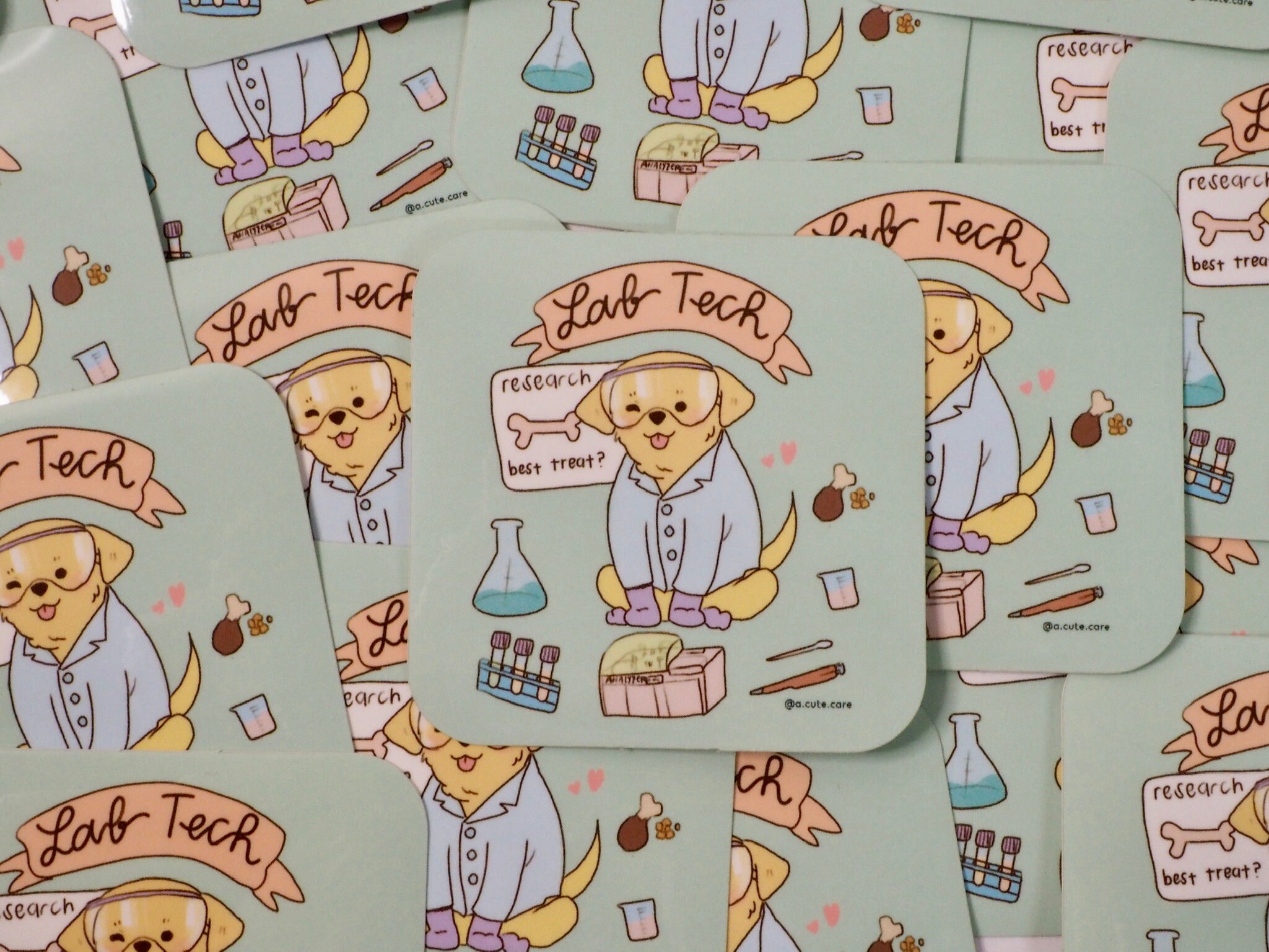 Lab Tech Vinyl Sticker Etsy