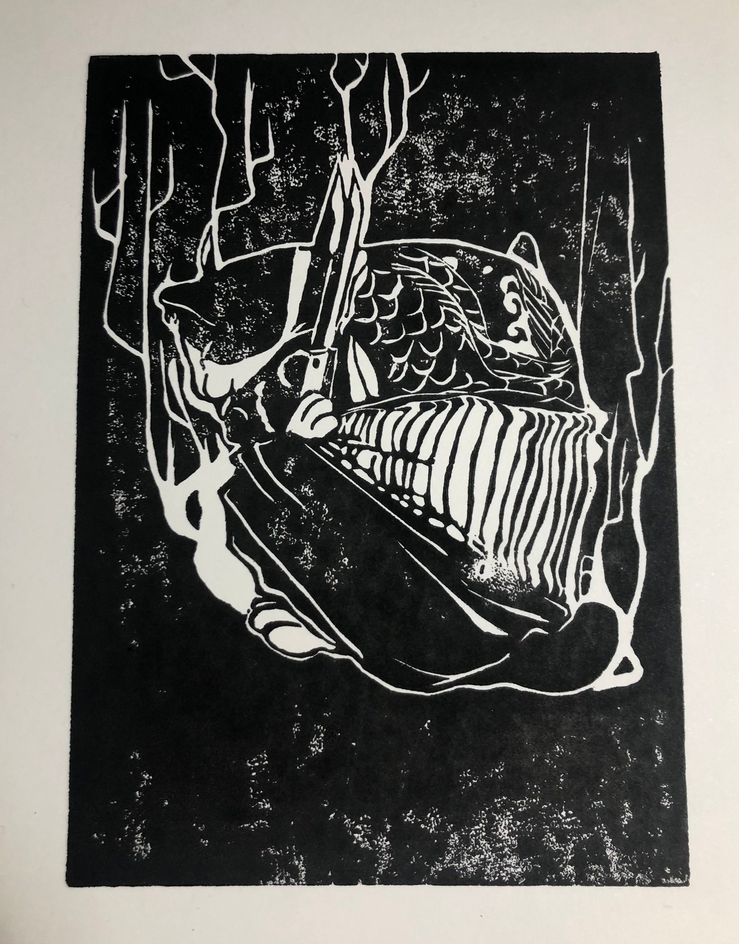 Zoro Oni Giri Monmon Cat Lino Prints Etsy Zoro Oni Giri Monmon Cat Lino Prints Etsy