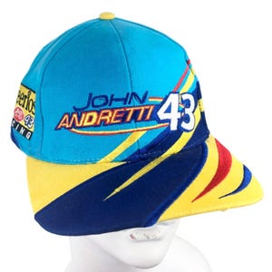 Vtg Nascar Hat John Andretti 43 Cheerios Dodge Blue Yellow Racing Adjustable