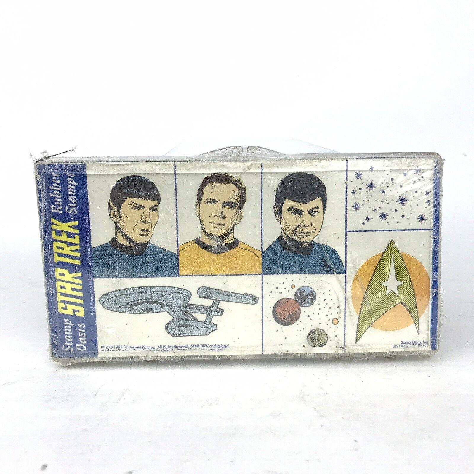 Vtg Star Trek Rubber Stamp Set 1991 Stamp Oasis Spock Capt Kirk