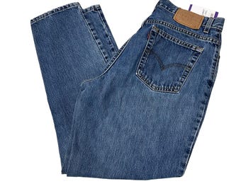 Vintage Levis 550 Jeans Womens 16 Blue Denim Relaxed Fit Tapered Leg 100% Cotton