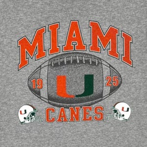 Soffe Miami Hurricanes Tshirt Mens XL Gray Graphic Print Football Helmets Logo