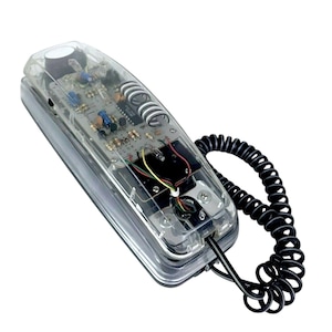 Vintage Lenoxx-geluid helder transparant technische telefoon HAC PH-1400-telefoon werkt!