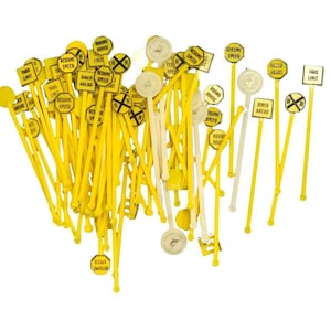Vtg Drink Stirrer Swizzle Stick Znaki uliczne Kolej Podróż Trucker Lot 75+