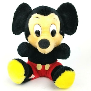 Vtg Mickey Mouse Plush Toy Walt Disney Productions Shredded Clippings 11" Korea