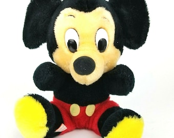 Vtg Mickey Mouse Plush Toy Walt Disney Productions Shredded Clippings 11" Korea