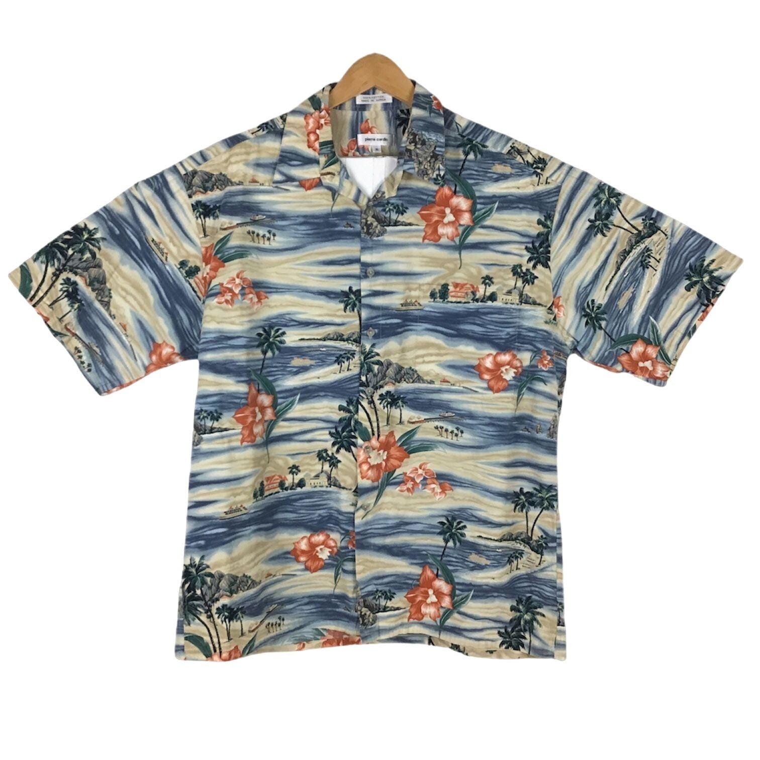 Chemisier vintage à fleurs multicolores et rayures. Taille S, 36, 38