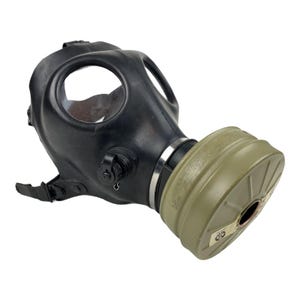 Vintage Gasmaske mit Zitronenschutzfilter 68 Kanister nur zur Präsentation oder zur Veranschaulichung