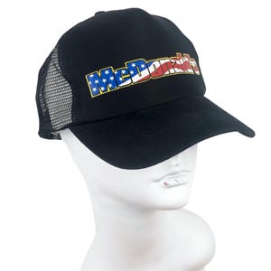Vintage Snapback Hat GSC McDonald&#39;s American Flag Baseball Cap Black Adjustable