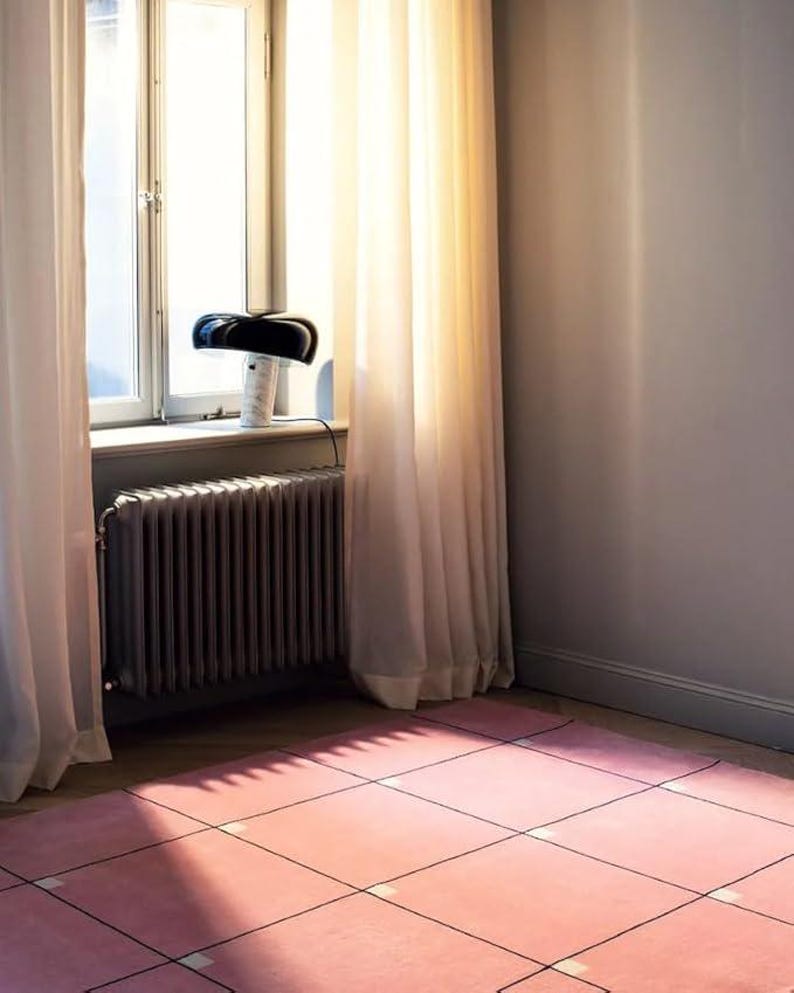 Hand Tufted Traditional Rug Pink Wool 12x15, 11x13, 10x14, 9x12 Hallway