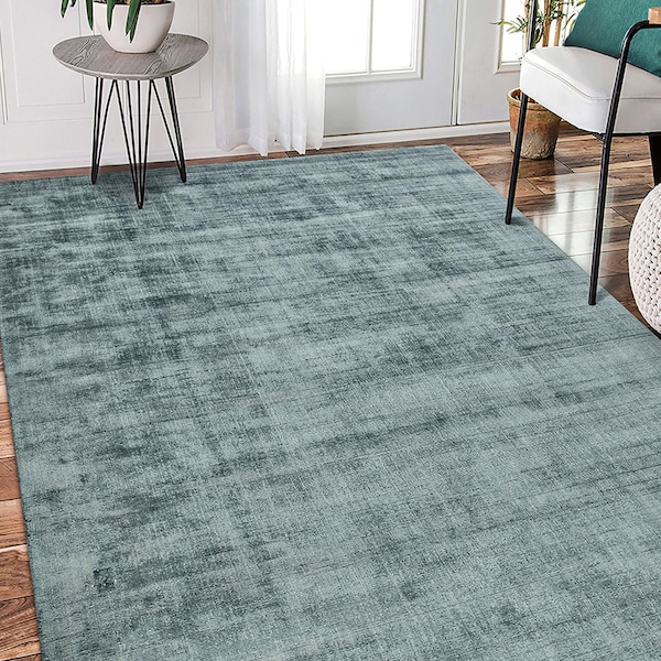 5x8|6x9|8x10|8x11|9x12|10x13|10x14|12x15|12x18 Rug Hand-Loom Luxurious Viscose Carpet Color Sea, Ultra-chic Carpet, Hand-Woven Carpet