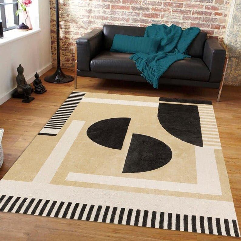 Modern Woven Geometric Area Rugs 8x10, Soft Green Living Room Rugs