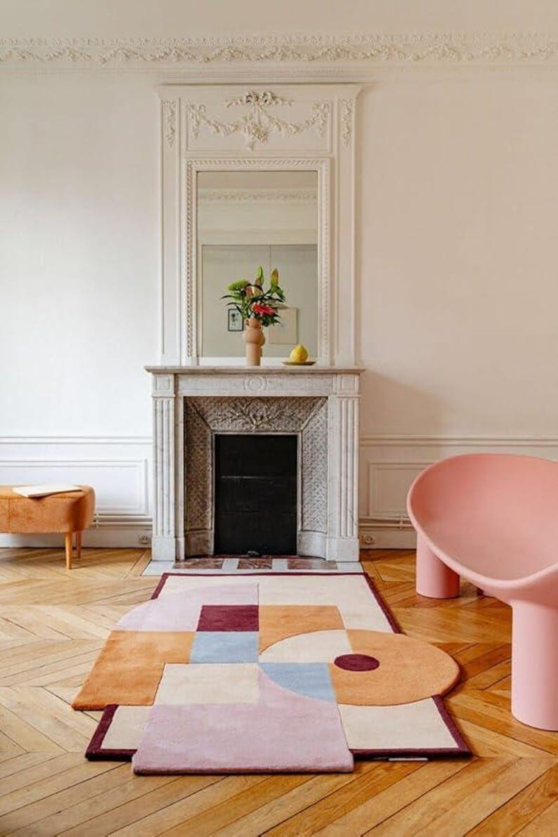 Area Rug 8x10, 9x13 10x10, 10x14 Woolen Carpet Geometric Design Hand