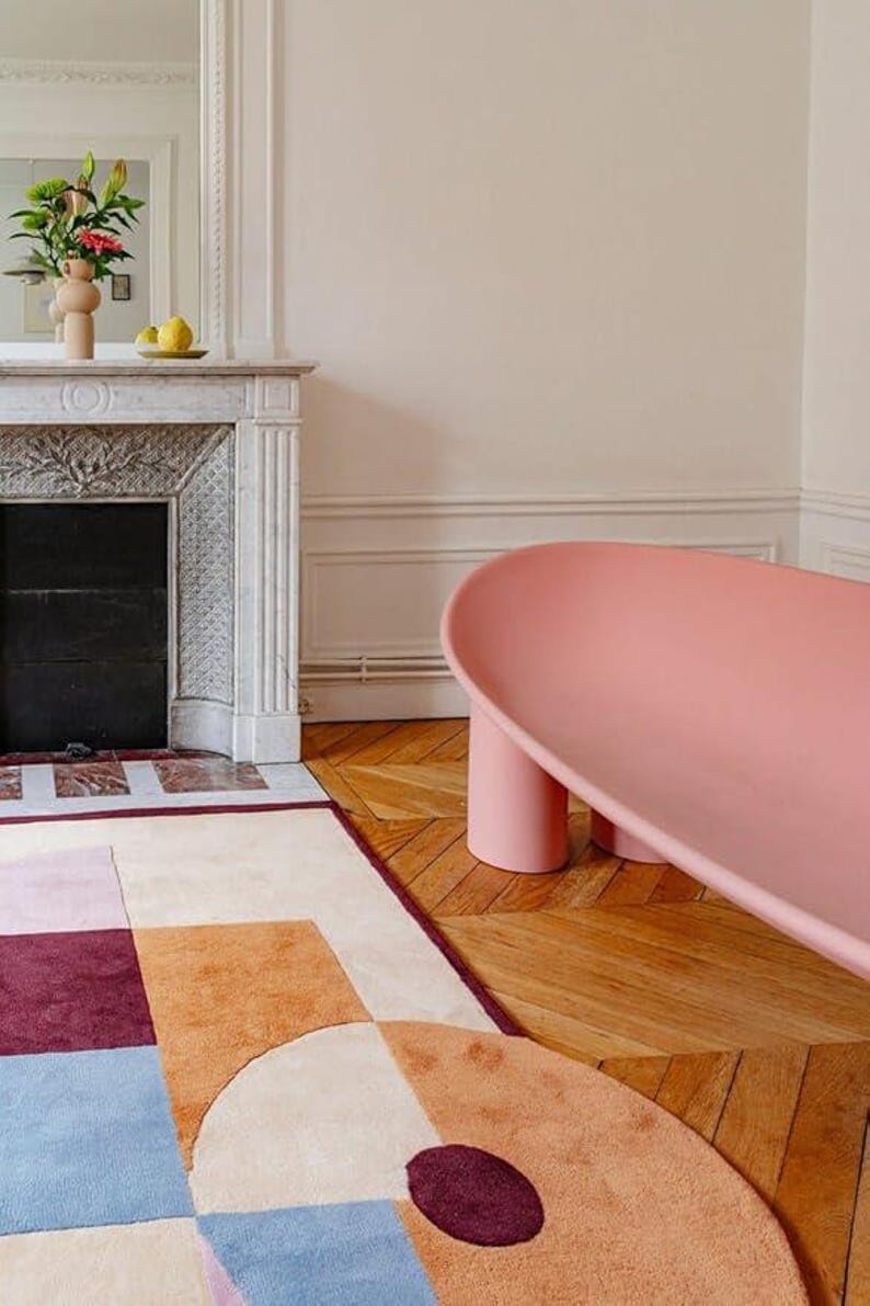 Area Rug 8x10, 9x13 10x10, 10x14 Woolen Carpet Geometric Design Hand