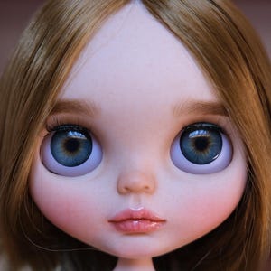 14mm Glass Eyechips for Blythe Dolls | Thin Transparent Handmade Doll Eyes | Easy to Install Custom Eye Chips Realistic Style Small Pupils