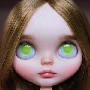 14mm Glass Eyechips for Blythe Dolls | Thin Transparent Handmade Doll Eyes | Easy to Install Custom Eye Chips Kohakutou