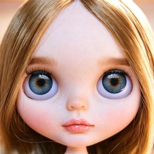 14mm Glass Eyechips for Blythe Dolls | Thin Transparent Handmade Doll Eyes | Easy to Install Custom Eye Chips Realistic Style Small Pupils