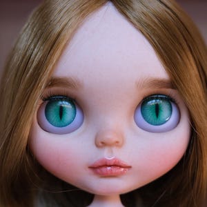 14mm Glass Eyechips for Blythe Dolls | Thin Transparent Handmade Doll Eyes | Easy to Install Custom Eye Chips Animal-Style Pupils